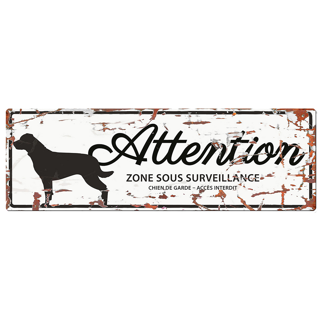 Warning sign rottweiler f blanc - Product shot