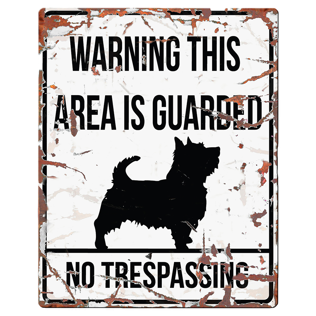 Warning sign square terrier gb wit - Product shot