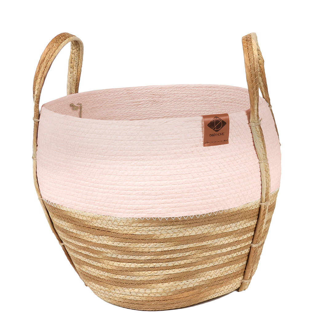 Paper rope mand ray roze/beige - <Product shot>