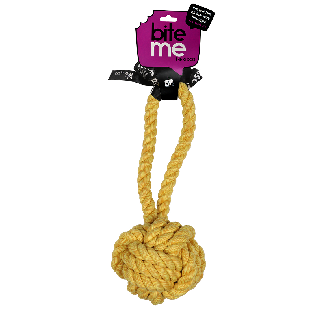'are you knots' ball with loop yellow - Verpakkingsbeeld
