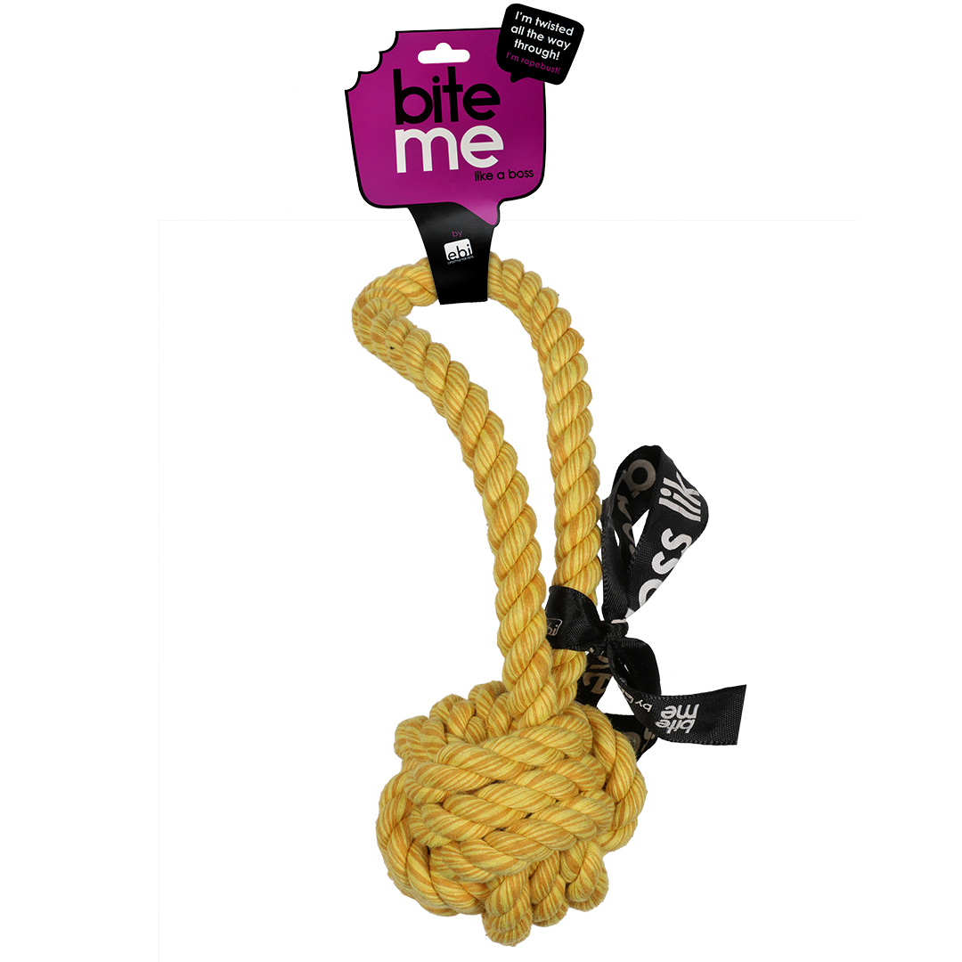 'are you knots' bal met lus geel - Verpakkingsbeeld