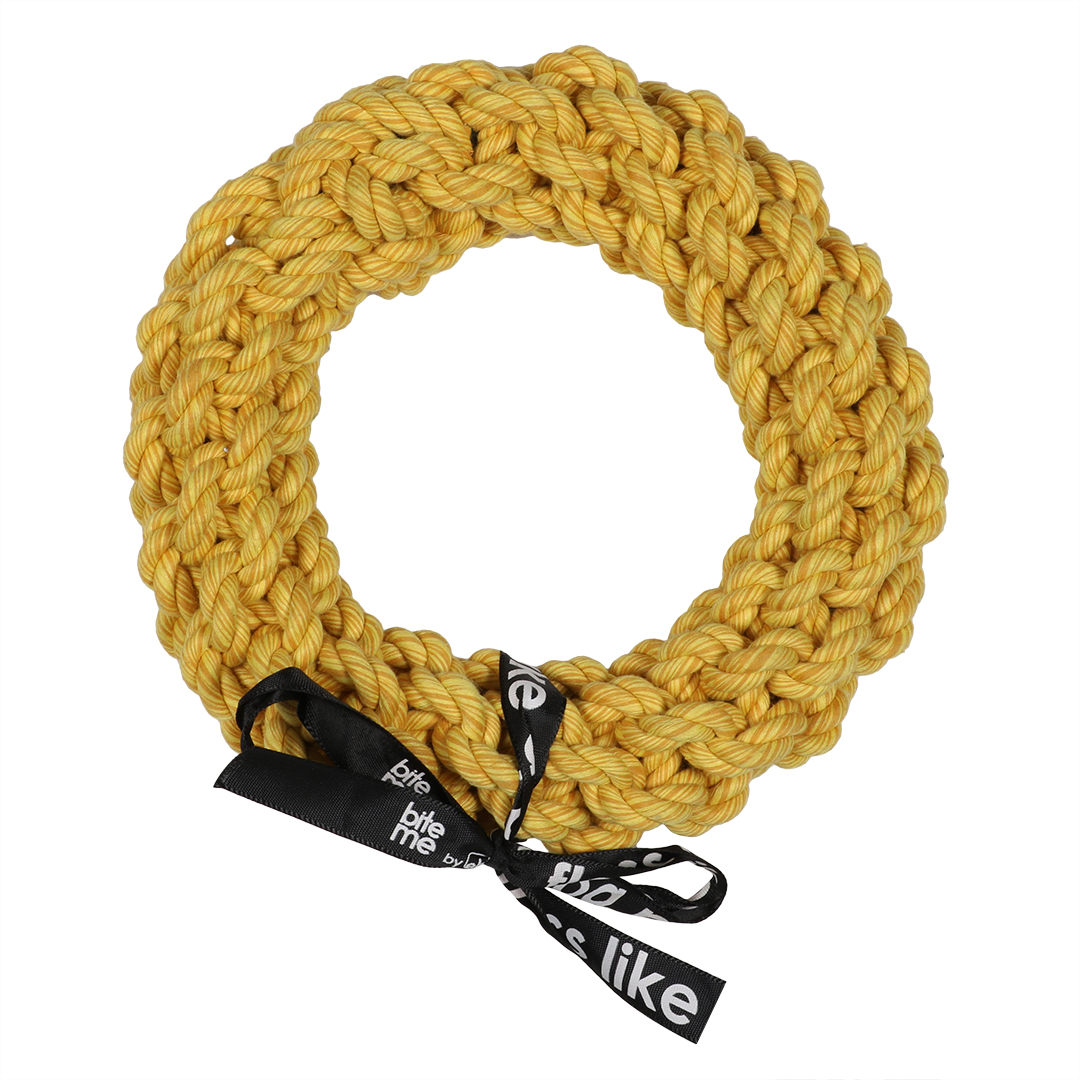 'da-chain' braided ring yellow - <Product shot>