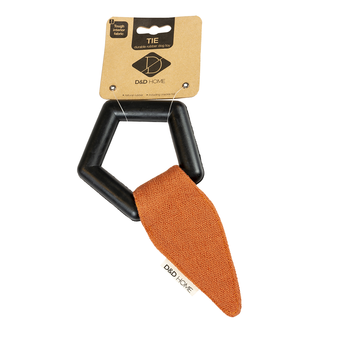 Tie dog toy black/orange - Verpakkingsbeeld