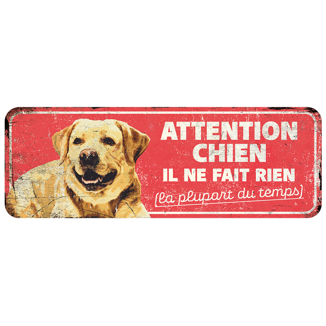 Panneau d'avertissement labrador fr rouge - Product shot