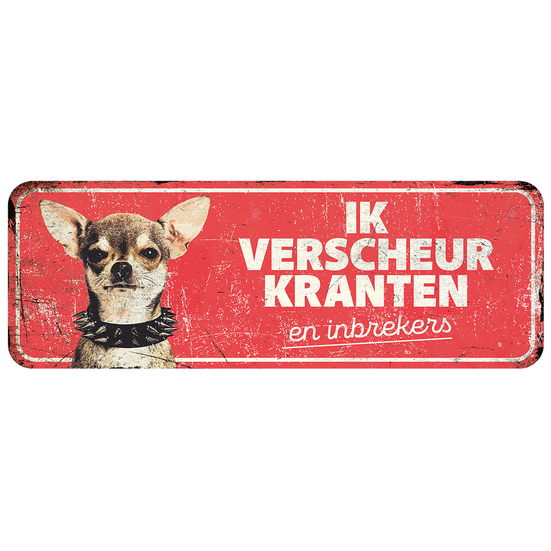 Warnschild chihuahua nl rot - Product shot