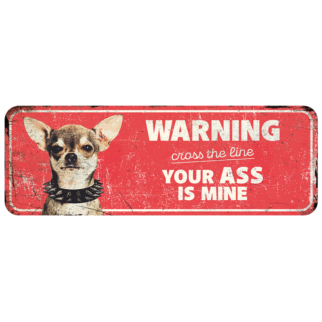 Warnschild chihuahua en rot - Product shot