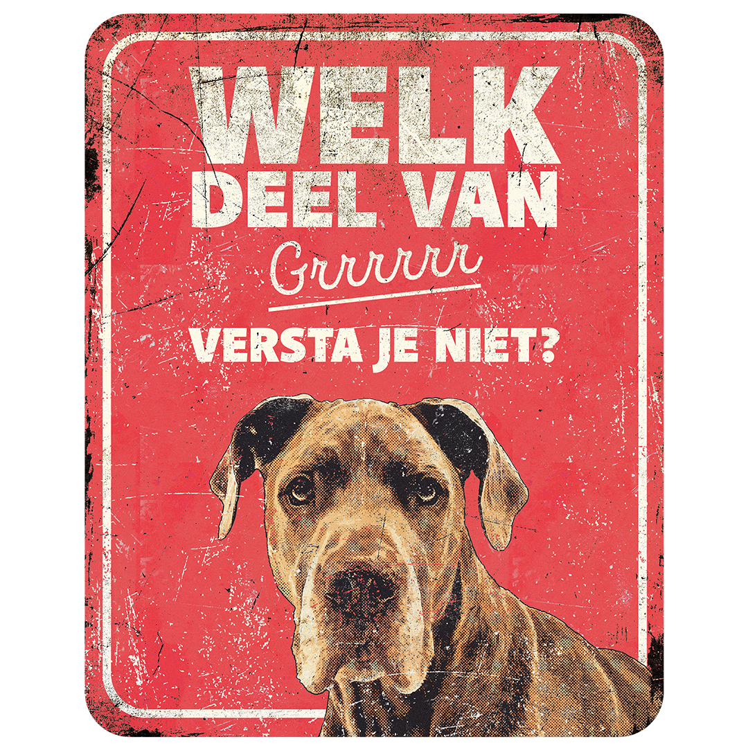 Warning sign danish dog nl red - Product shot