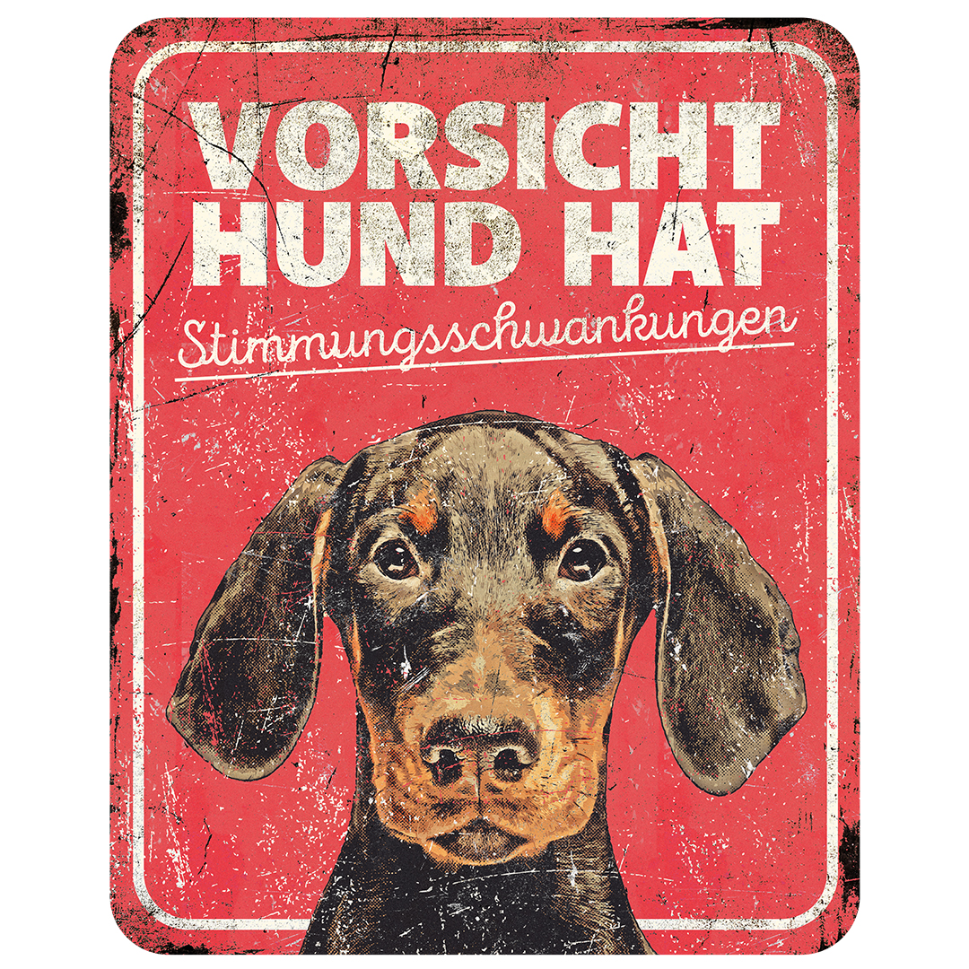 Warning sign dobermann de red - Product shot