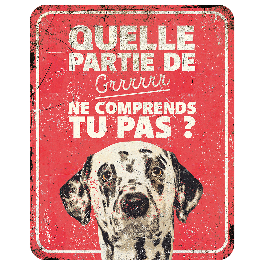 Warning sign dalmatian fr red - Product shot