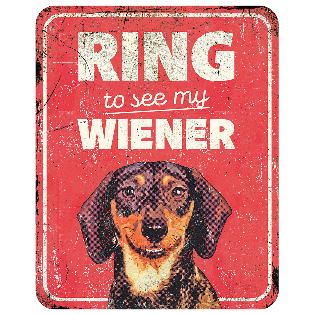 Waarschuwingsbord dachshund en rood - Product shot