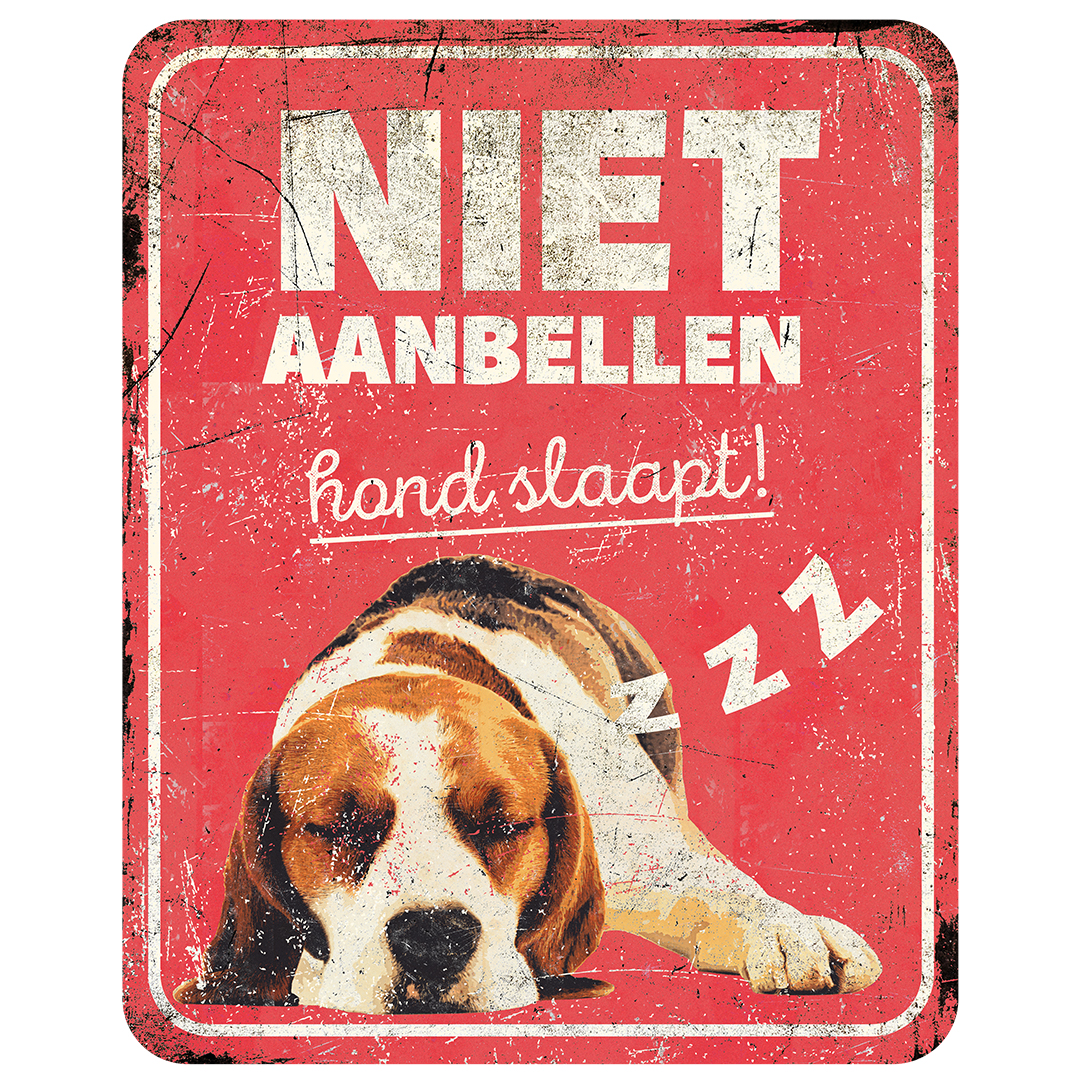 Warnschild beagle nl rot - Product shot