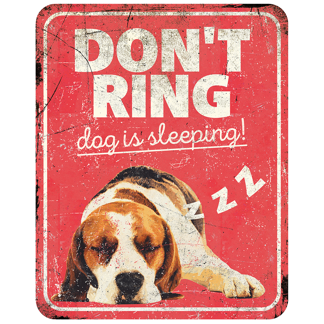 Waarschuwingsbord beagle en rood - Product shot