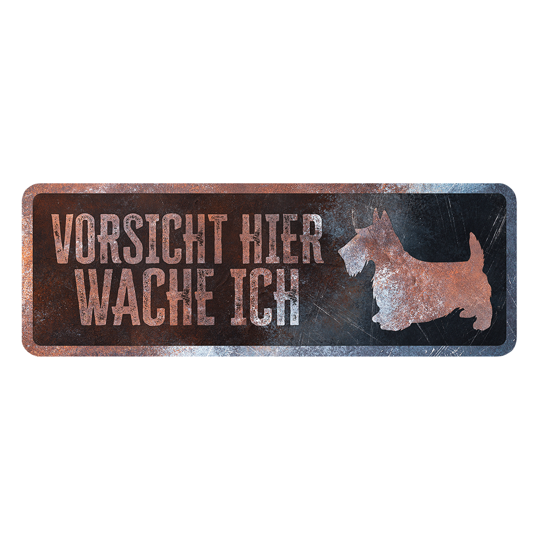 Warning sign terrier german multicolour - Product shot