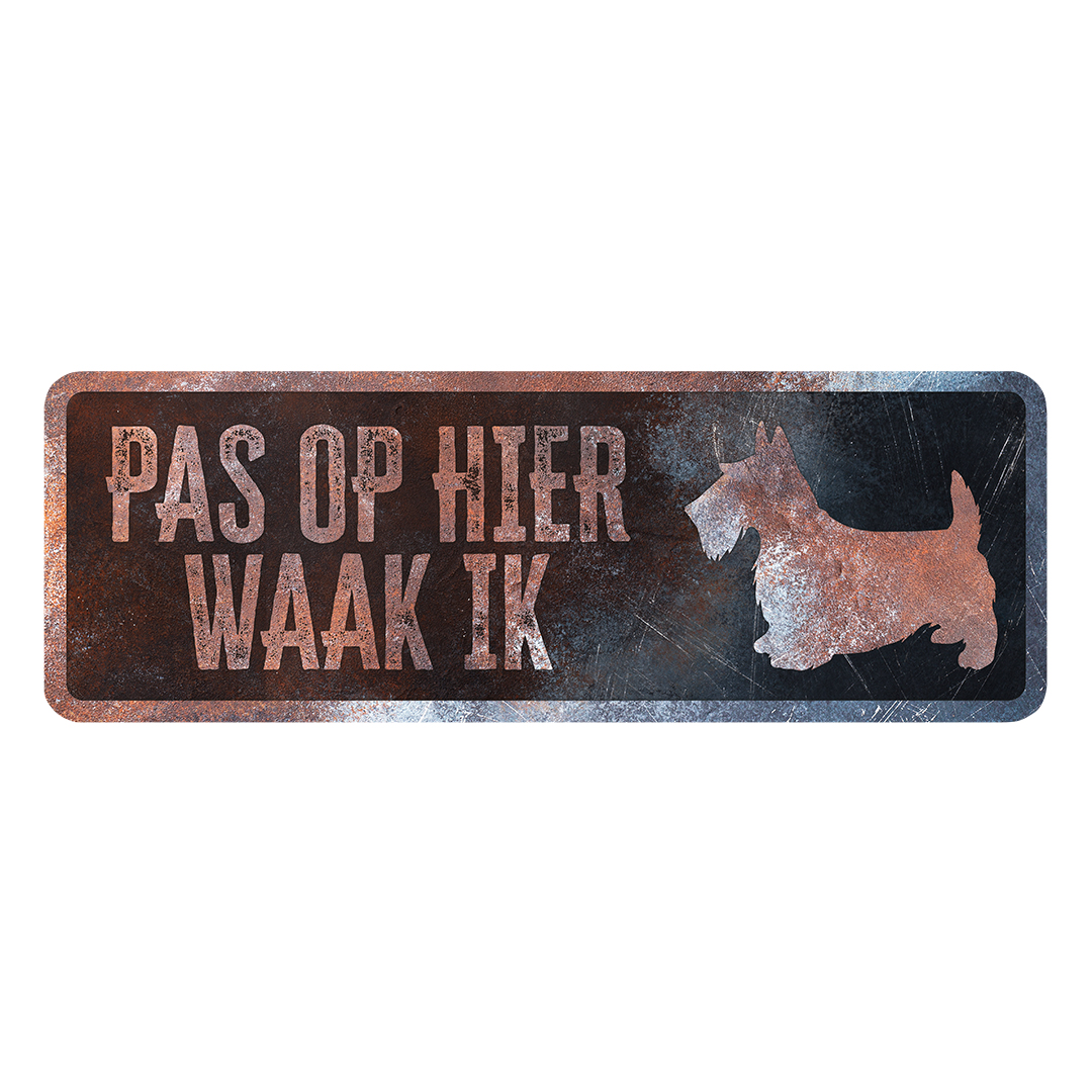 Waarschuwingsbord Terrier Nederlands meerkleurig - Product shot