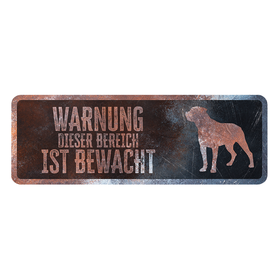 Panneau d'avertissement rottweiler allemand multicolore - Product shot