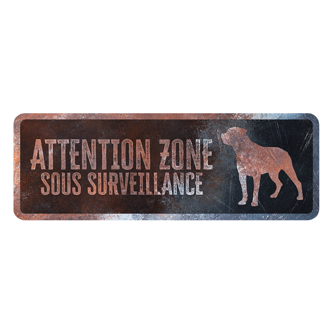 Warning sign rottweiler french multicolour - Product shot