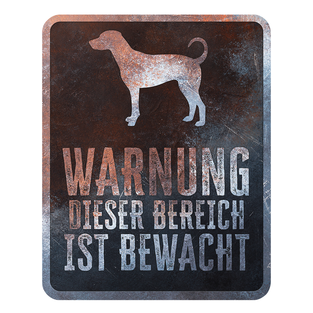 Waarschuwingsbord dobermann duits meerkleurig - Product shot