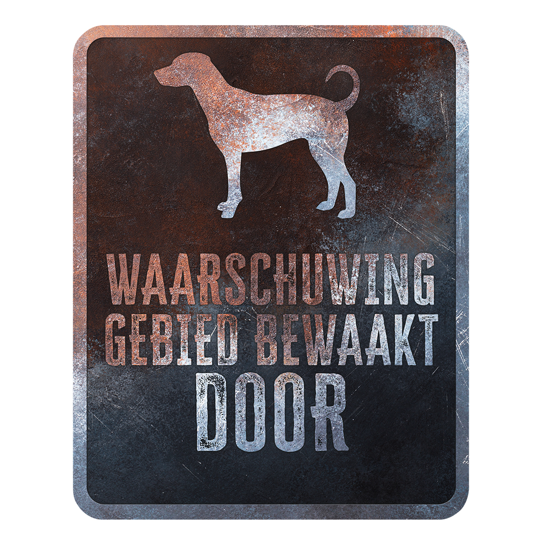 Waarschuwingsbord dobermann nederlands meerkleurig - Product shot