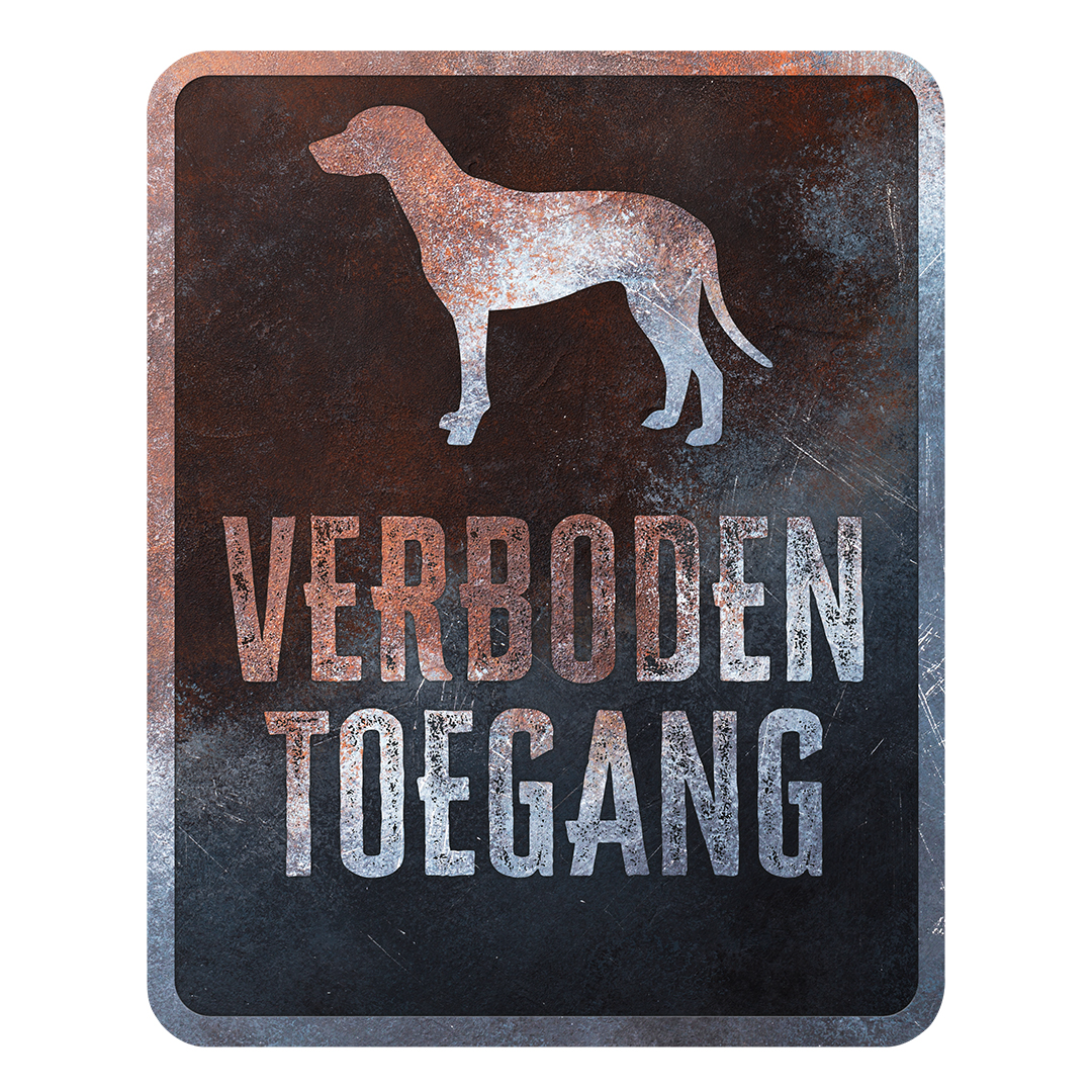 Waarschuwingsbord dalmatian nederlands meerkleurig - Product shot