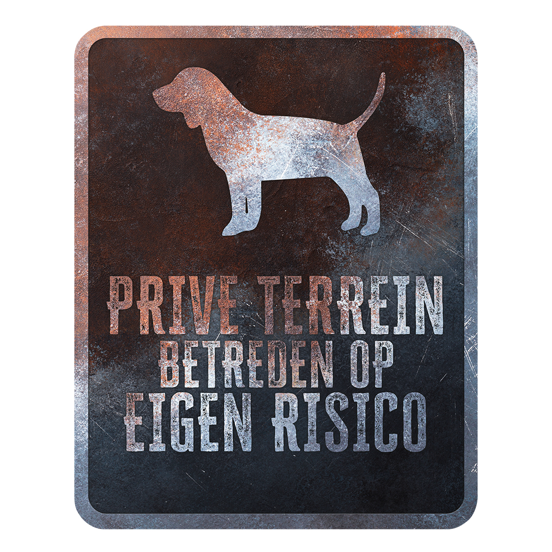 Waarschuwingsbord beagle nederlands meerkleurig - Product shot