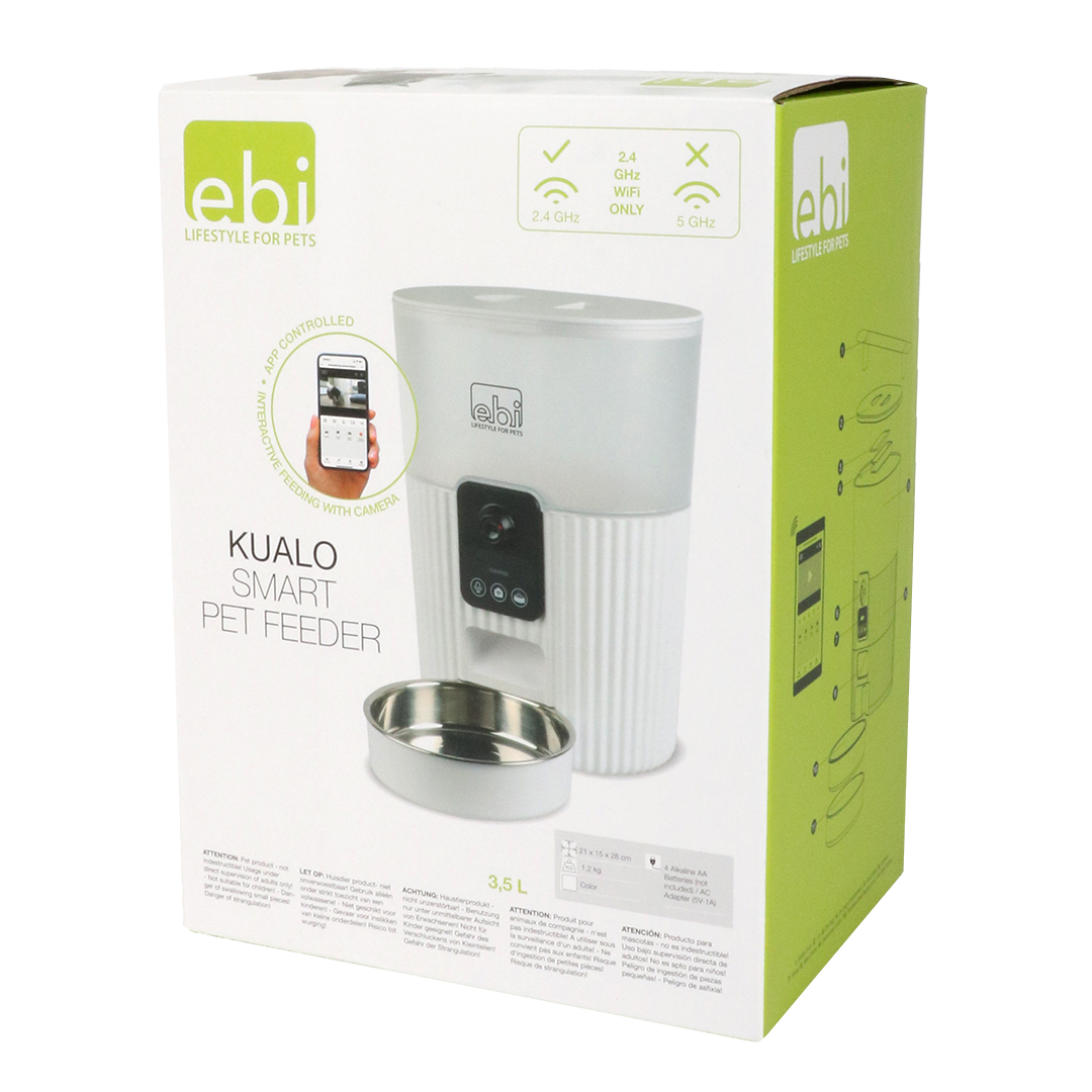 Kualo smart feeder met camera wit - Verpakkingsbeeld