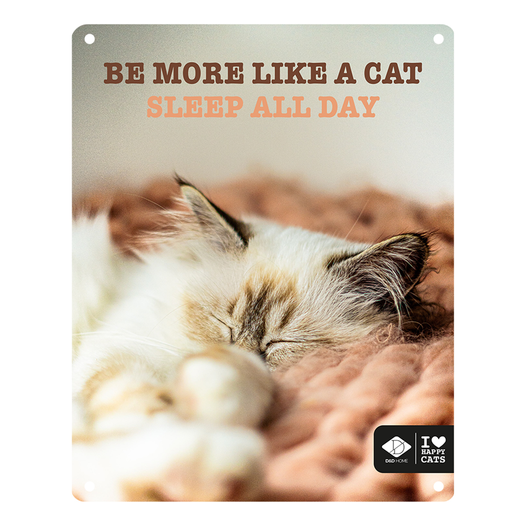 I love happy cats sign 'sleep all day' multicolour - Product shot