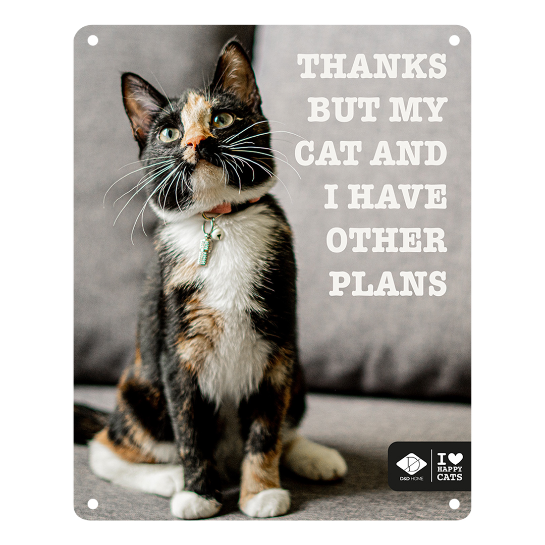 I love happy cats sign 'other plans' multicolour - Product shot