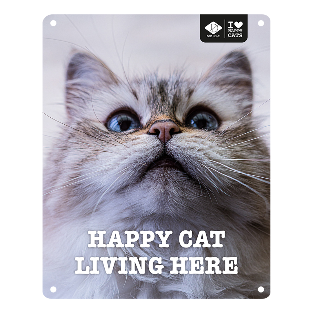 I love happy cats bord 'living here' meerkleurig - Product shot