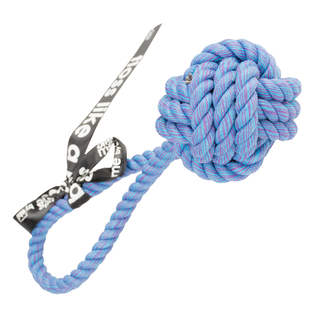 'are you knots' ball with loop blue - <Product shot>