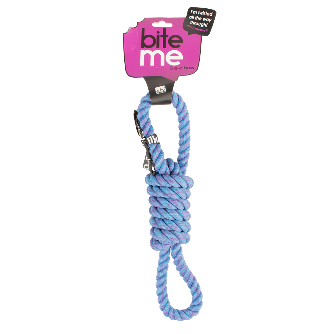 'tug life' playing rope 2 loops blue - Facing