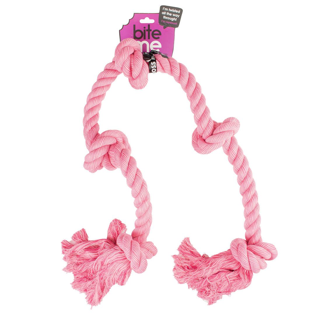 'floss' playing rope 5 knots pink - Verpakkingsbeeld