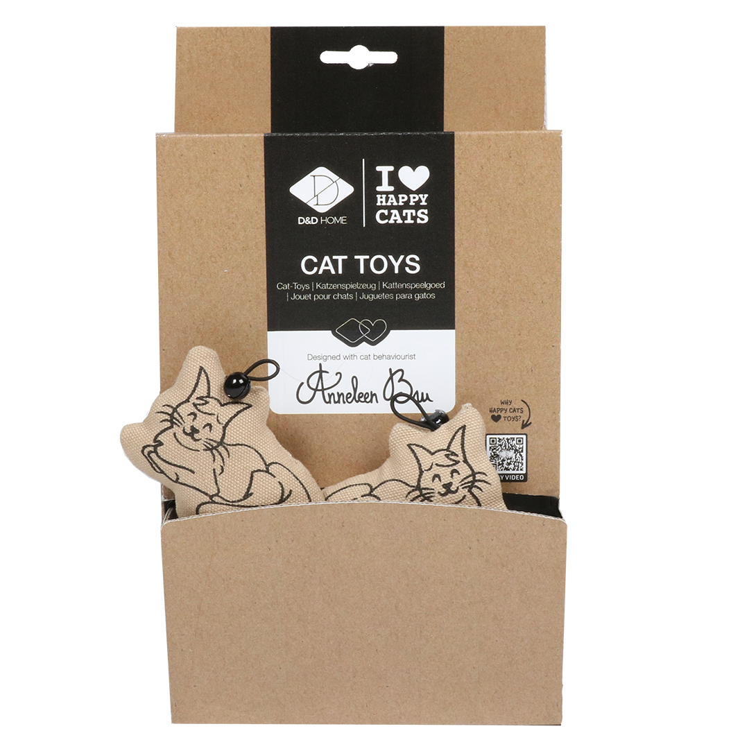 Relaxing happy cat - cat toy with bell beige - Verpakkingsbeeld