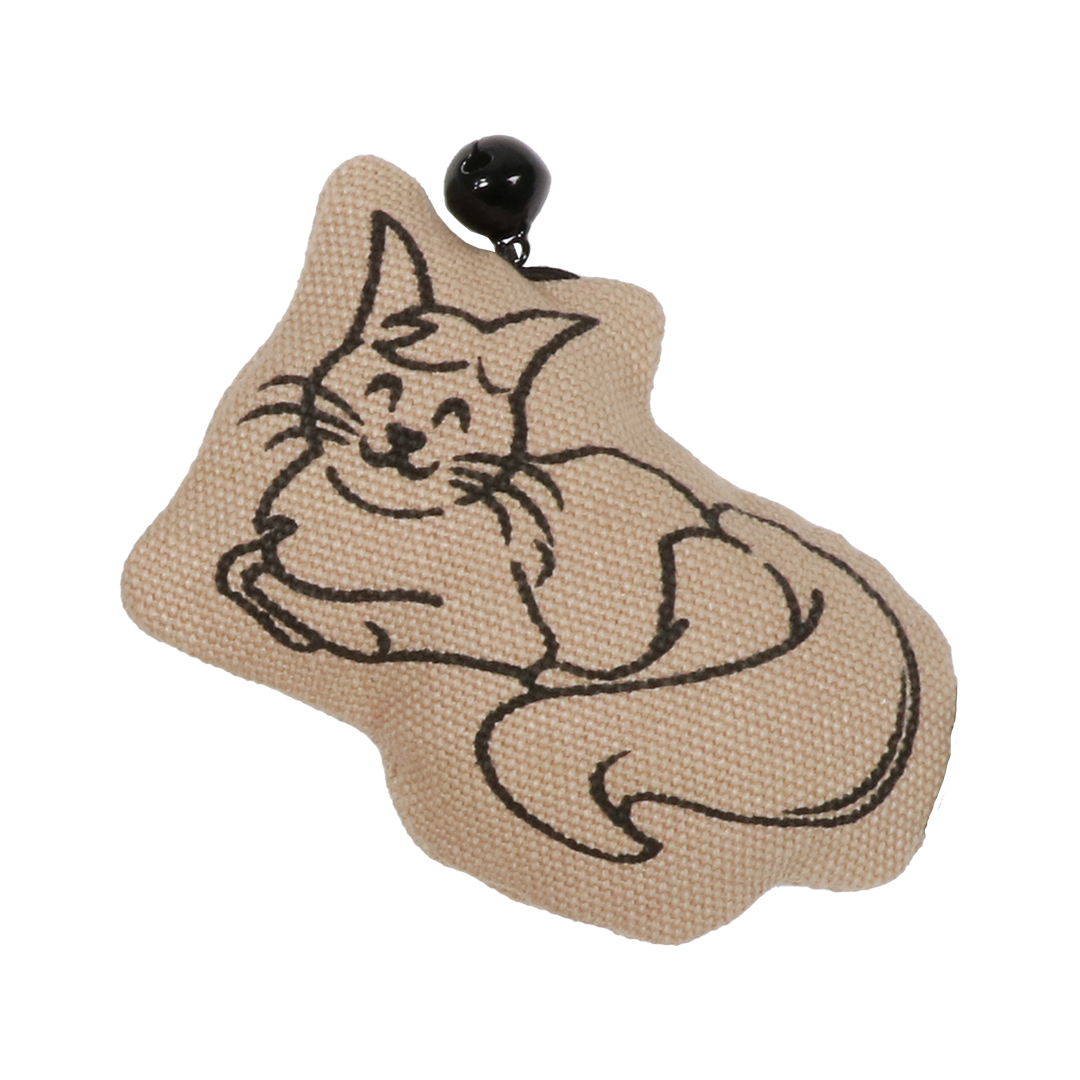 Relaxing happy cat - cat toy with bell beige - Product shot