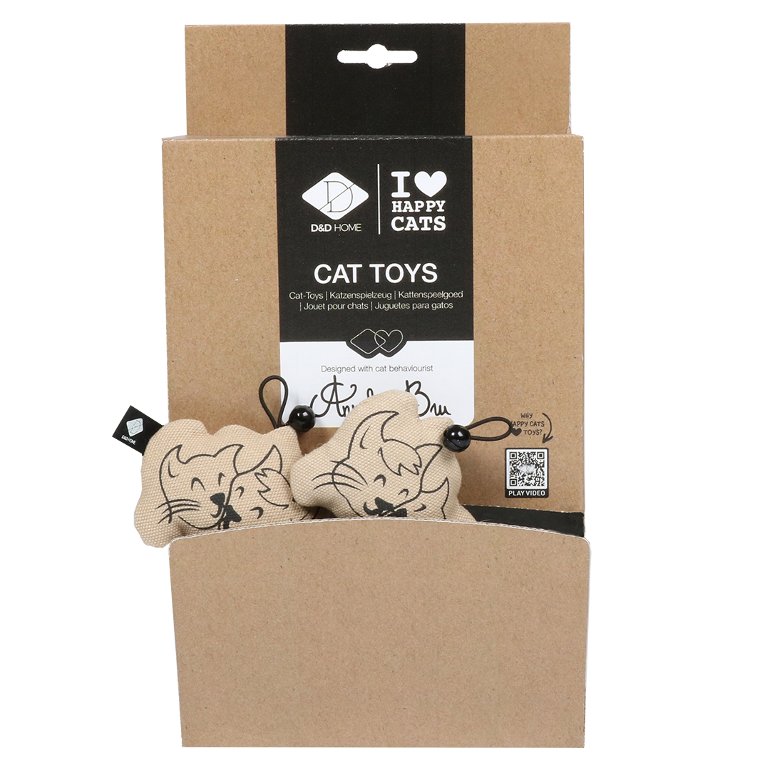 Happy cats - kattenspeeltje met belletje beige - Verpakkingsbeeld