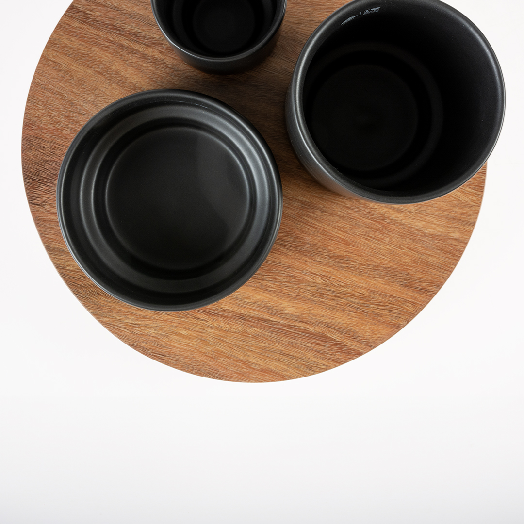 Iggy - enriched food tray with 3 levels black - Detail 2