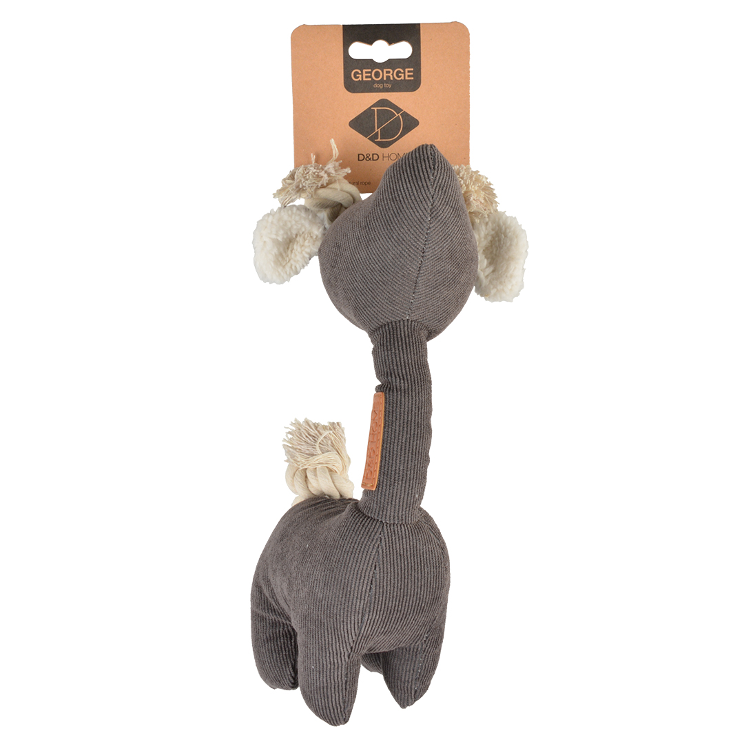 George corduroy fabric dog toy grey - Verpakkingsbeeld