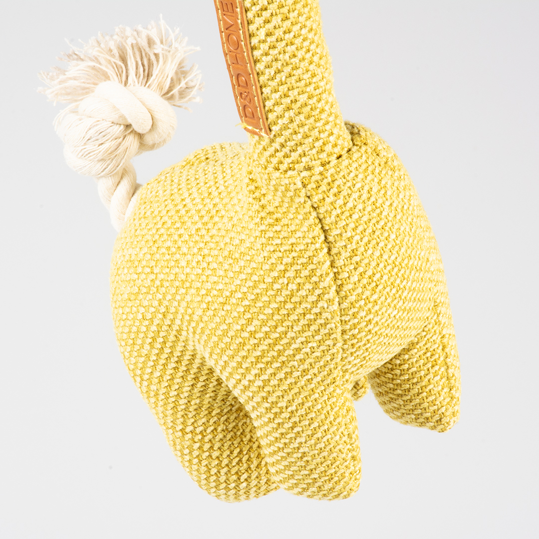 George chenille fabric dog toy yellow - Detail 1