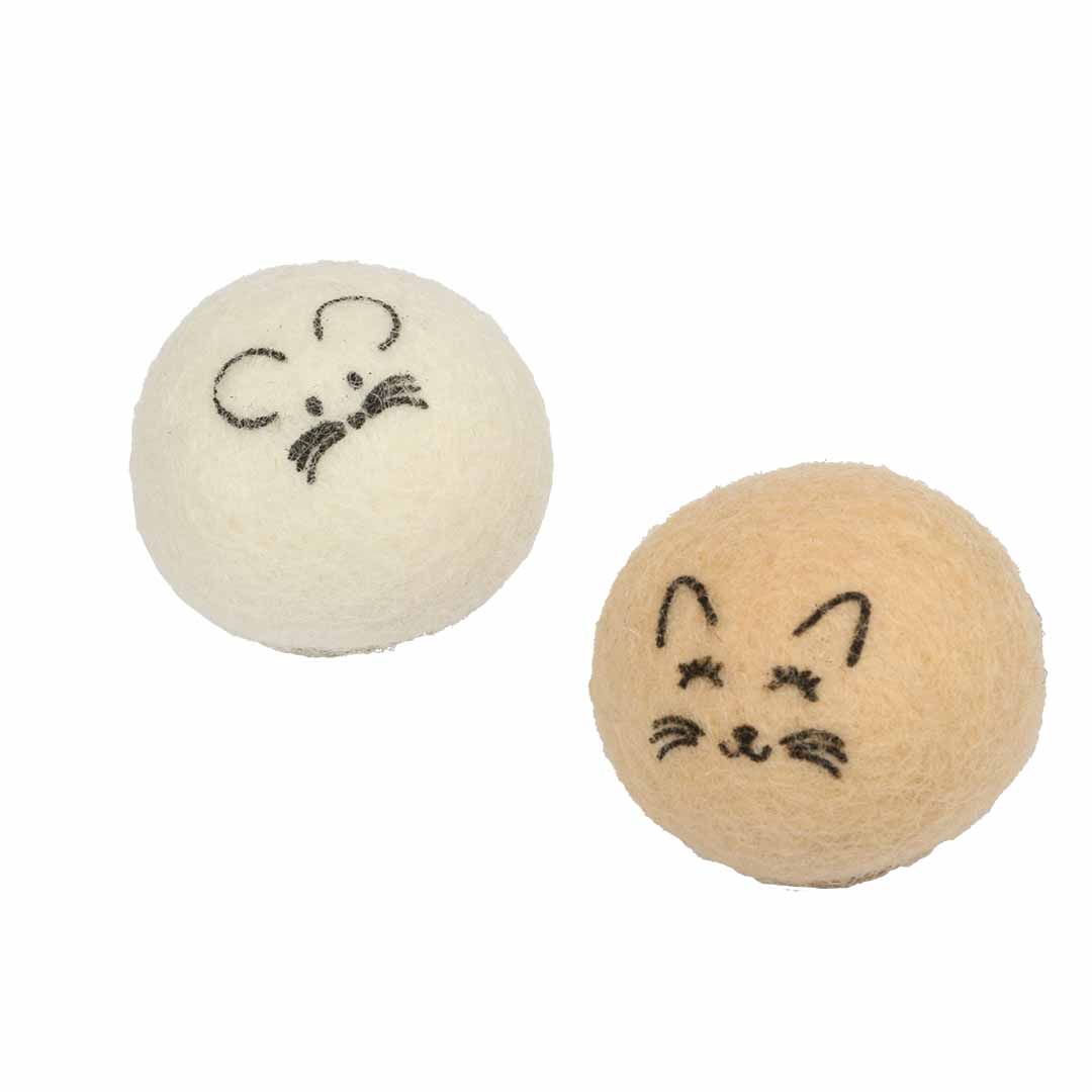 Katzenball aus filz lara gemischte farben - Product shot