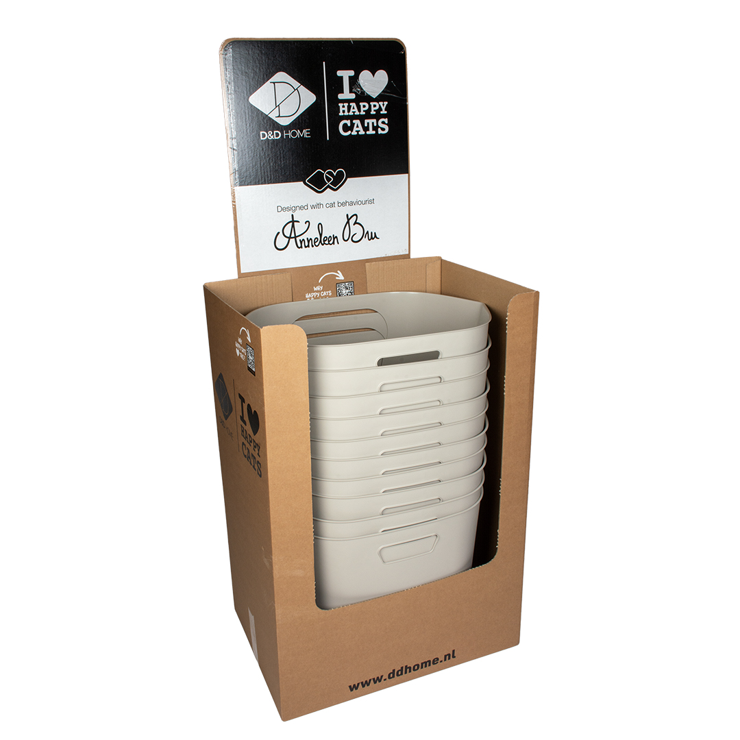 Dean – toilette ouvert pour chat recyclé gris - <Product shot>