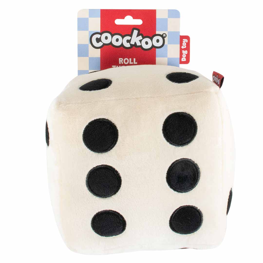 Dog toy ROLL THE DICE white/black - Verpakkingsbeeld