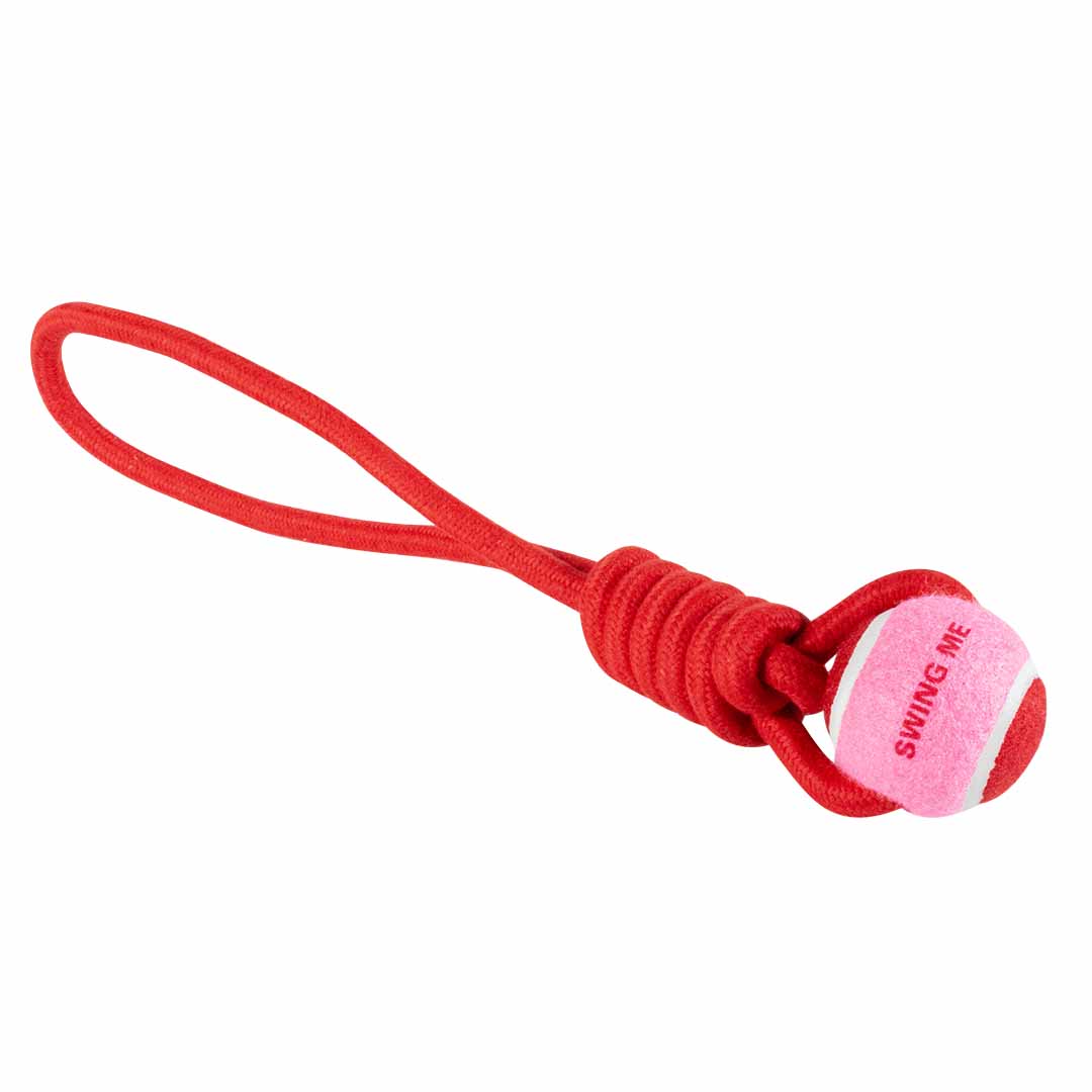 Bal met touwlus SWING ME rood/roze - Product shot