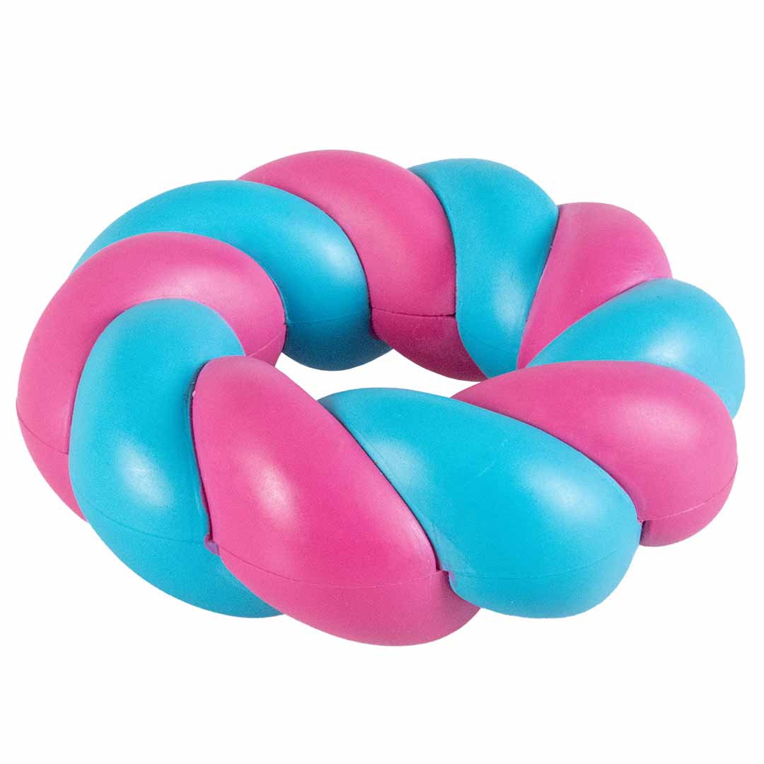 Hundespielzeug mallow ring rosa/blau - Product shot