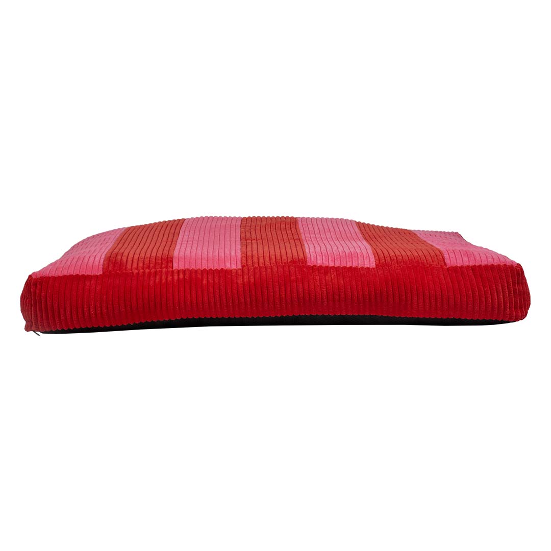 Cojín para perros COZY STRIPE Rojo/rosa - Facing