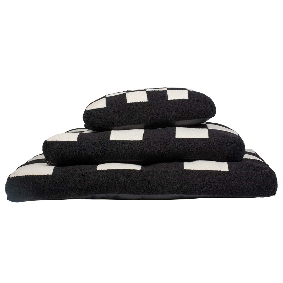 Dog cushion COZY BLOCK Black/white - Detail 1