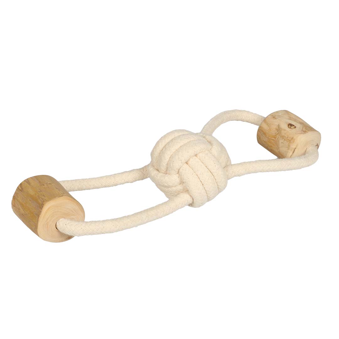 Trekspeeltje koffiehout Wood&Rope Ball Bruin - Detail 1