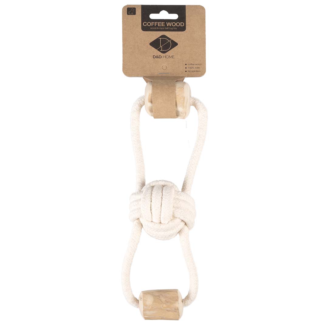 Trekspeeltje koffiehout Wood&Rope Ball Bruin - Verpakkingsbeeld
