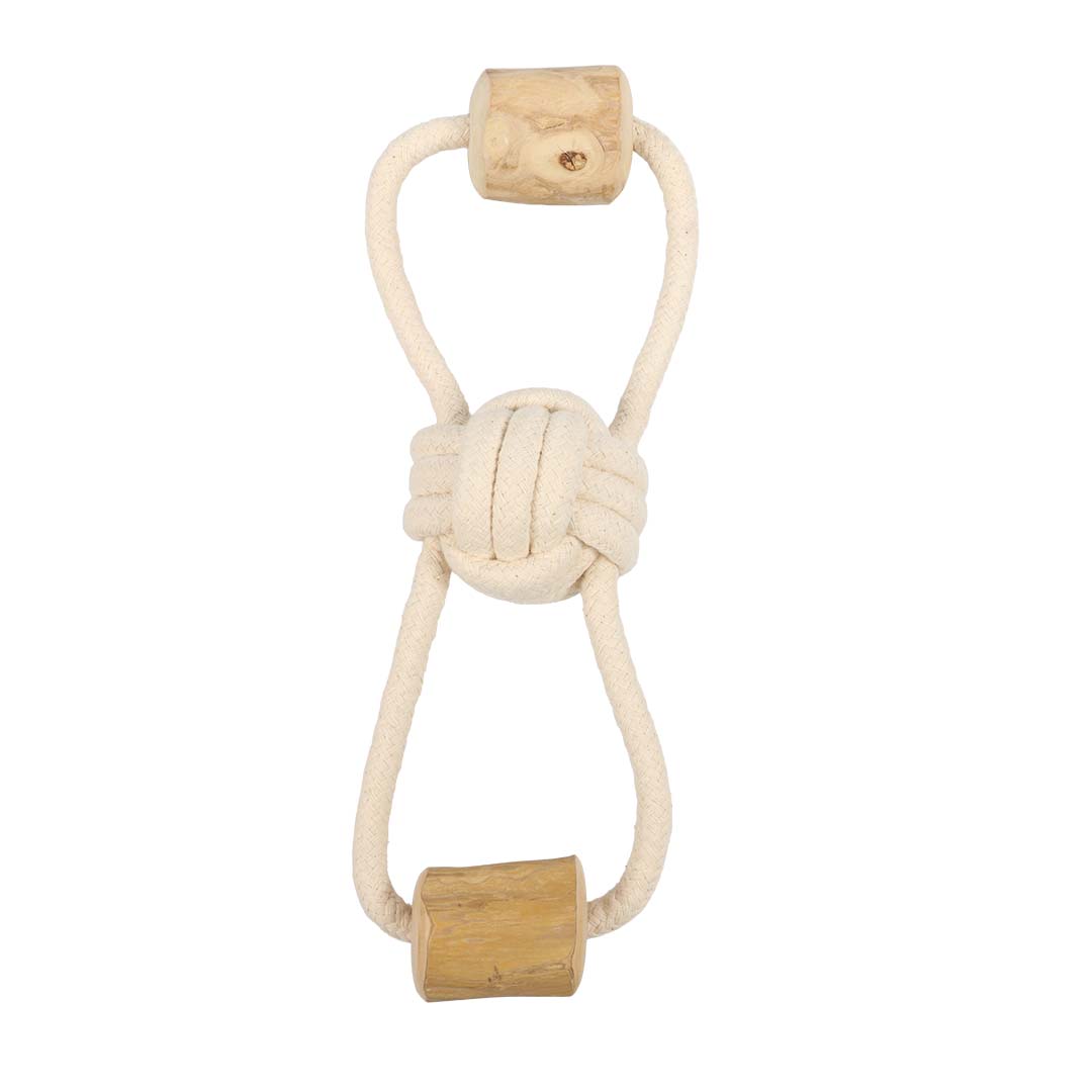 Trekspeeltje koffiehout Wood&Rope Ball Bruin - Product shot