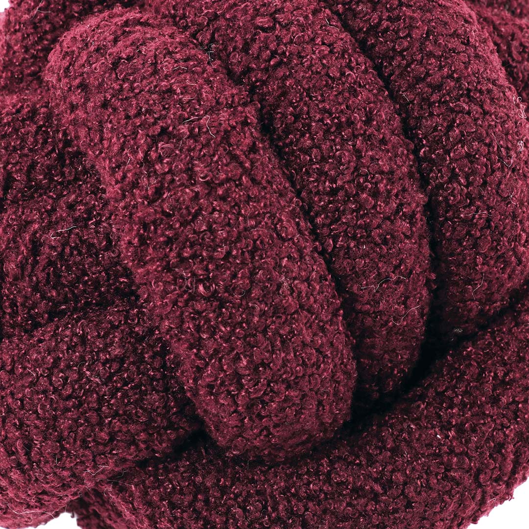 Touwspeeltje Teddy Ball PUCK Bordeaux - Detail 1
