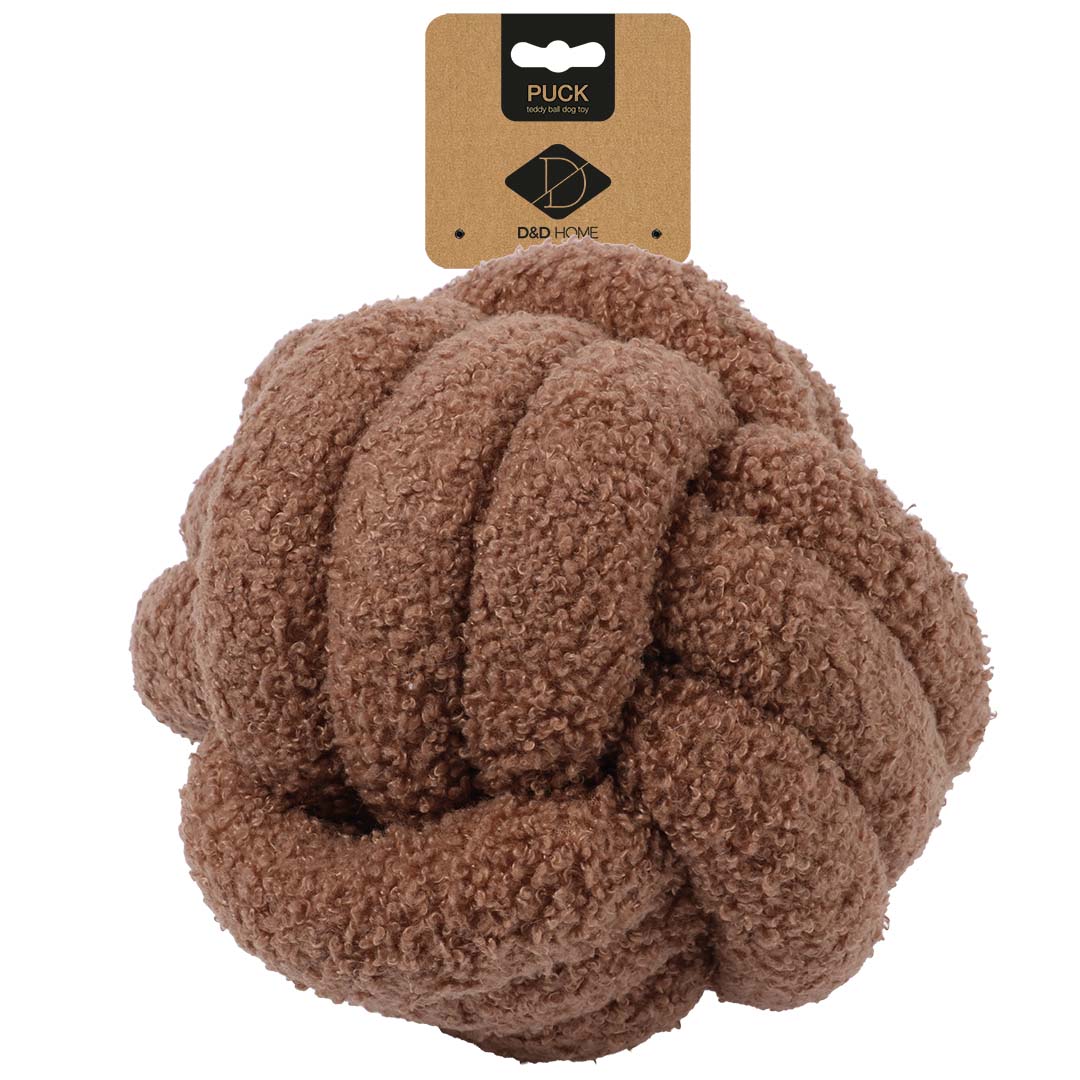 Touwspeeltje Teddy Ball PUCK Bruin - Verpakkingsbeeld