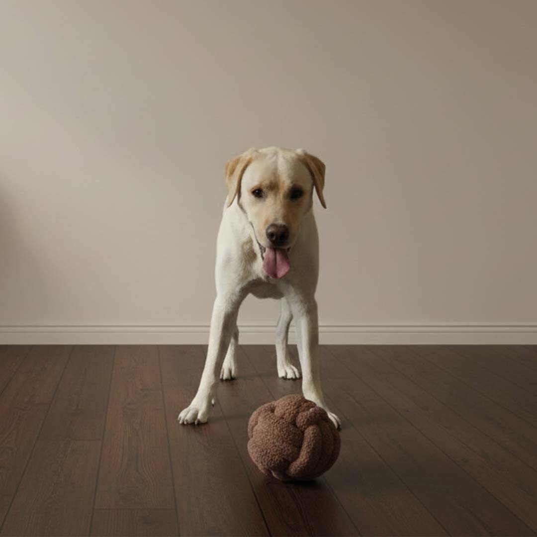 Touwspeeltje Teddy Ball PUCK Bruin - Sceneshot